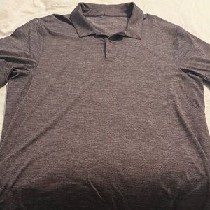 Lululemon Logo Sport Polo Short Sleeve XL Maroon Heather